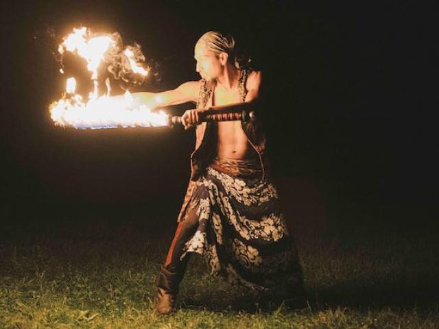 Alex fire spinning