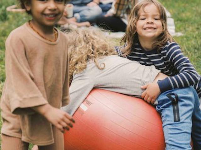 Kids playing with ball
